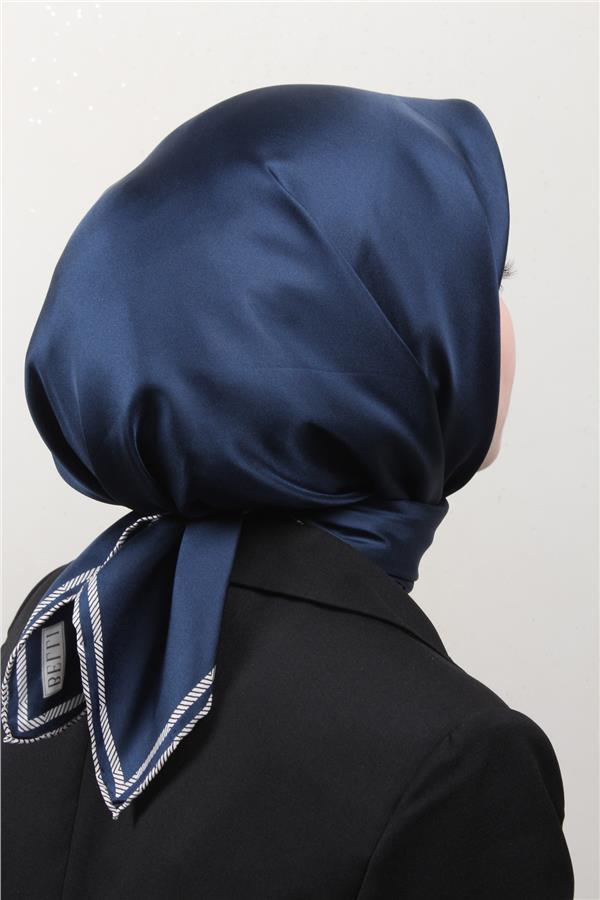 Belli Twill İpek Eşarp 40009-12 Lacivert