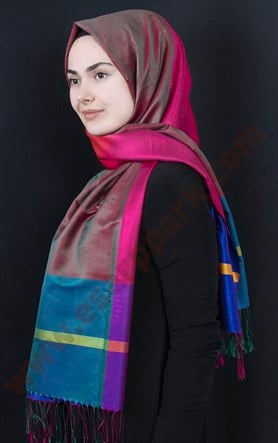 Bordürlü İpek Şal 108-21