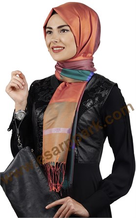Bordürlü İpek Şal 108-4