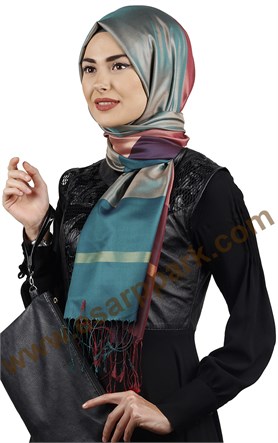 Bordürlü İpek Şal 108-5