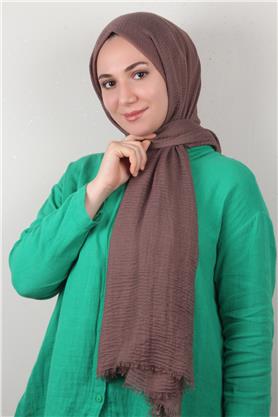 Bürümcük İnce Şal 3093-15 Miskli Kahve