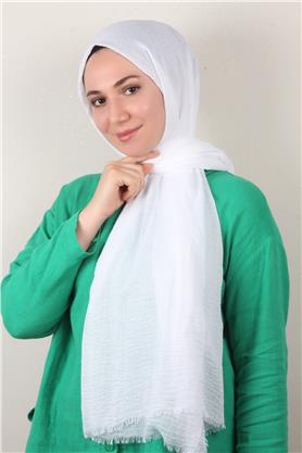 Bürümcük İnce Şal 3093-16 Beyaz