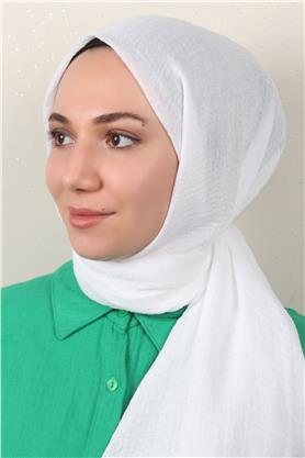 Bürümcük İnce Şal 3093-16 Beyaz