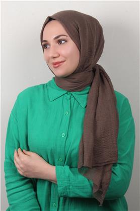 Bürümcük İnce Şal 3093-26 Kahverengi