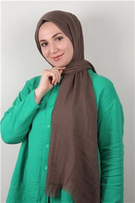 Bürümcük İnce Şal 3093-26 Kahverengi