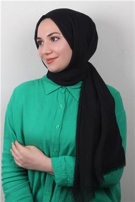 Bürümcük İnce Şal 3093-27 Siyah