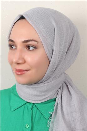 Bürümcük İnce Şal 3093-3 Gümüş