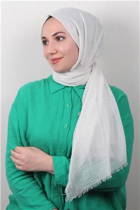 Bürümcük İnce Şal 3093-30 Kirli Beyaz