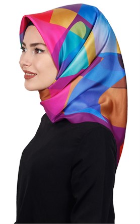 Piramit Tafta Dijital Eşarp 1917-9