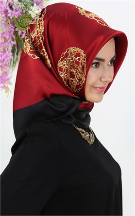 5740-04 ARMİNE İPEK BORDO SİYAH