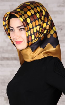 6452-01 ARMİNE İPEK EŞARP 2015 YAZ GOLD