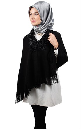 Kürklü Triko Omuz Şalı 2020-4