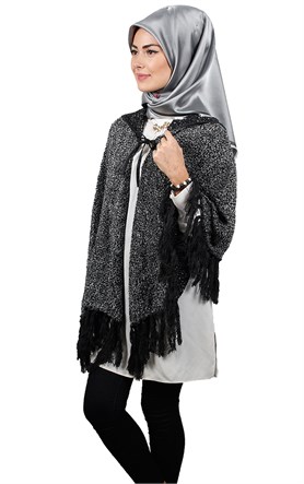 Kapşonlu Panço 10011-4