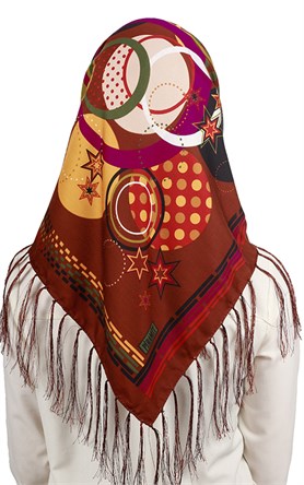 111-0019-02 PİRAMİT PÜSKÜLLÜ EŞARP