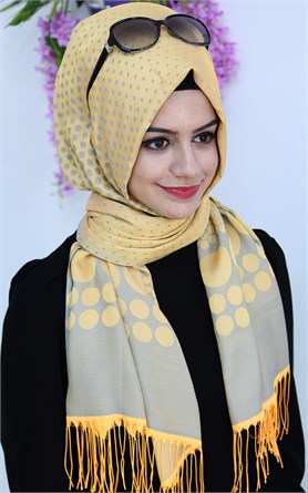 500-0002 -11 ÇİFT YÖNLÜ İPEKSİ ŞAL TURUNCU GRİ