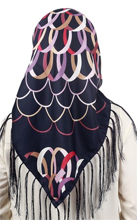 111-0021-01 PİRAMİT PÜSKÜLLÜ EŞARP