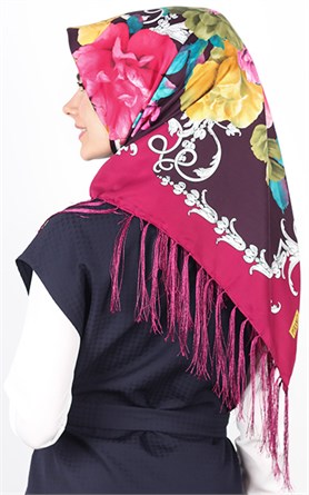 111-0013-06 PİRAMİT PÜSKÜLLÜ EŞARP