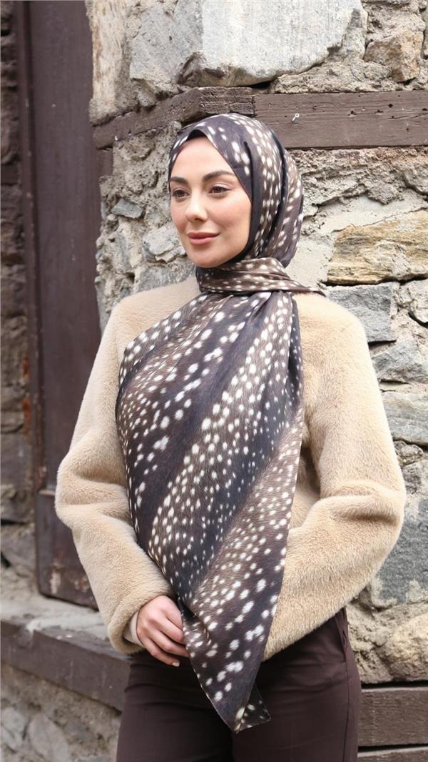 Ceylan Pamuklu Şal 168-3 Yeşil Kahve 