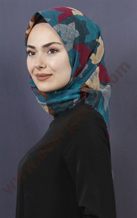 Coton Kare Eşarp 1207-3