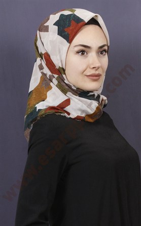 Coton Kare Eşarp 1207-4