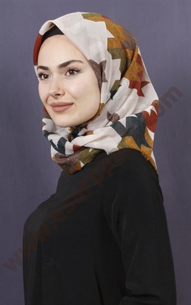 Coton Kare Eşarp 1207-4