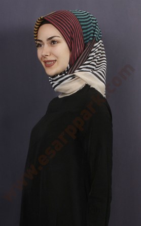 Coton Kare Eşarp 1208-17