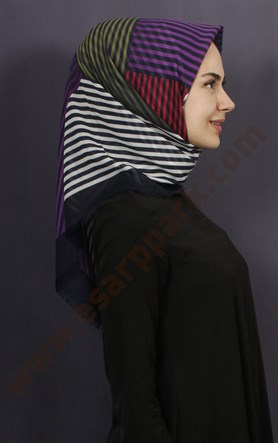 Coton Kare Eşarp 1208-4