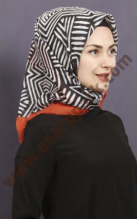 Coton Kare Eşarp 1209-8