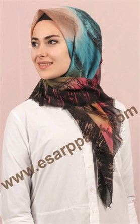 Coton Kare Eşarp 1214-47