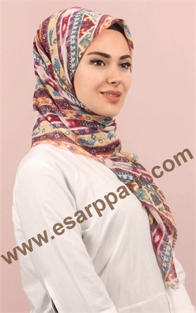 Coton Kare Eşarp 1214-59