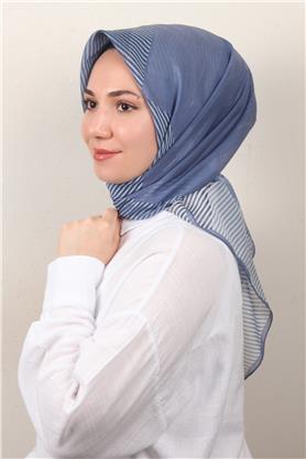 Coton & Silk Eşarp 3646-12 Mavi