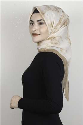 Coton & Silk Eşarp 3633-5 Sütlü Kahve