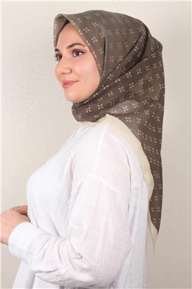 Coton & Silk Eşarp 3645-1 Kahve