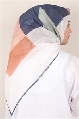 Coton & Silk Eşarp 3647-8 Lacivert