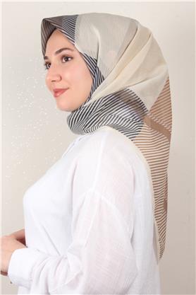 Coton & Silk Eşarp 3646-10 Sütlü Kahve