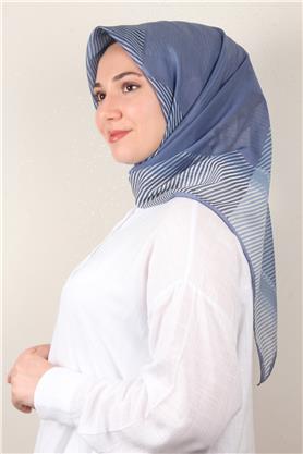 Coton & Silk Eşarp 3646-12 Mavi