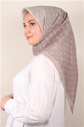 Coton & Silk Eşarp 3645-10 Koyu Taş