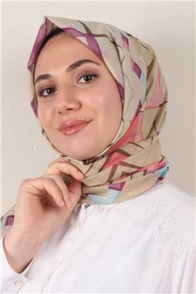 Cotton & Silk Şal 3640-11 Pembe-Mor