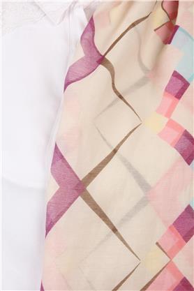 Cotton & Silk Şal 3640-11 Pembe-Mor