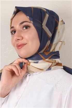 Cotton & Silk Şal 3640-2 Lacivert