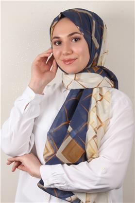 Cotton & Silk Şal 3640-2 Lacivert