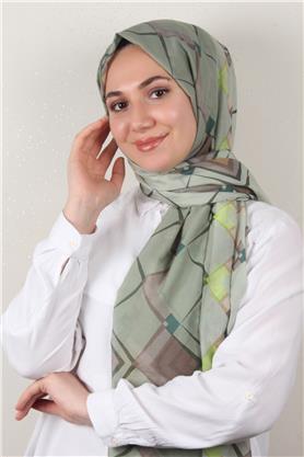 Cotton & Silk Şal 3640-3 Mint Yeşili