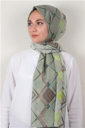 Cotton & Silk Şal 3640-3 Mint Yeşili