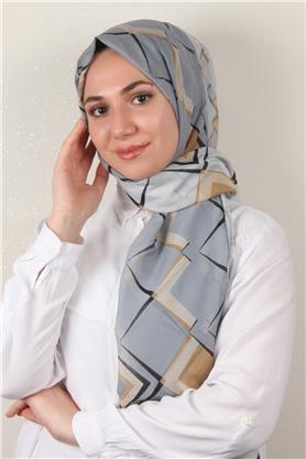 Cotton & Silk Şal 3640-8 Gri