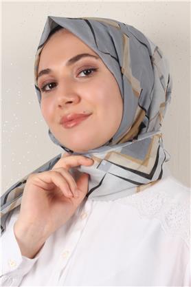 Cotton & Silk Şal 3640-8 Gri