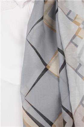 Cotton & Silk Şal 3640-8 Gri