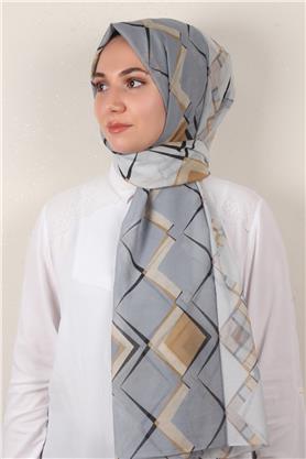 Cotton & Silk Şal 3640-8 Gri