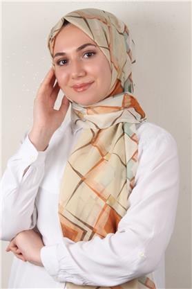 Cotton & Silk Şal 3640-9 Turuncu