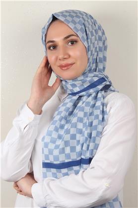 Cotton & Silk Şal 3641-1 Mavi