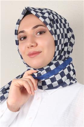 Cotton & Silk Şal 3641-10 Lacivert